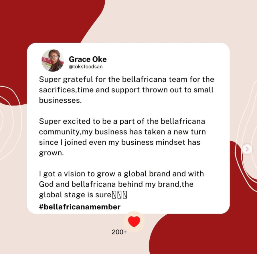 Bellafricana testimonials from creative entrepreneurs in the family