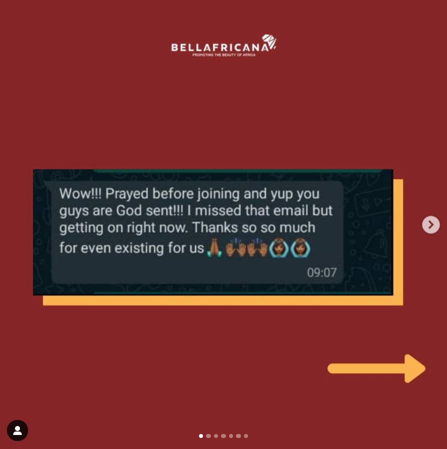 Bellafricana testimonials from the community of creative entrepreneurs in the family. Home to creative entrepreneurs