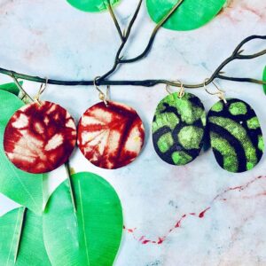 Adire earrings by MitiMeth